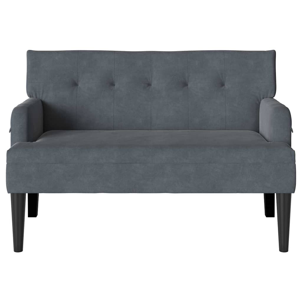 Chesterfield Bench Dunkelgrau 112 x 65,5 x 75 cm Samt