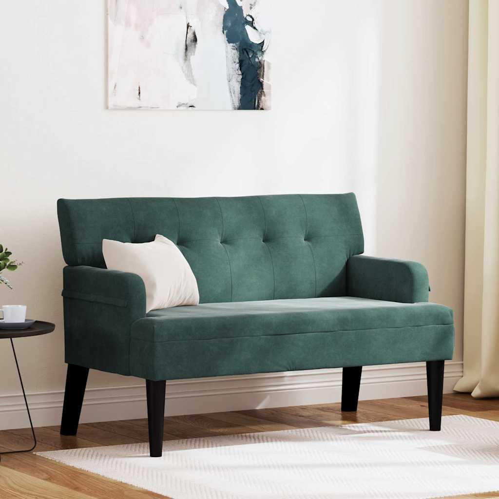 Chesterfield Bench Dunkelgrün 112 x 65,5 x 75 cm Samt