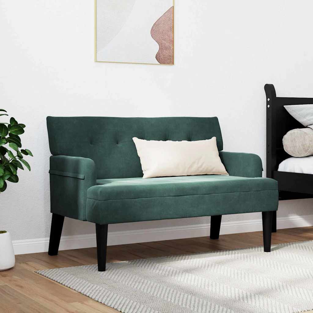 Chesterfield Bench Dunkelgrün 112 x 65,5 x 75 cm Samt