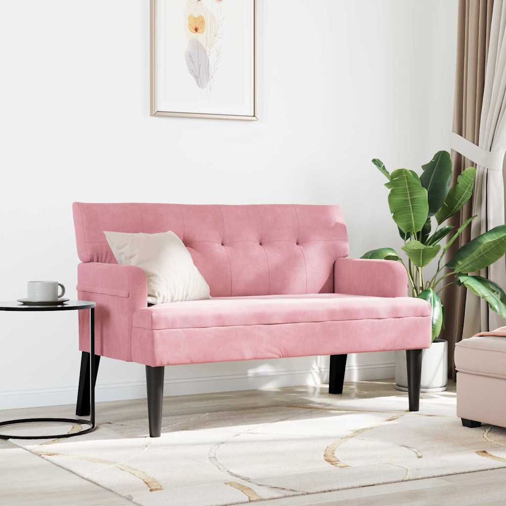 Chesterfield Bench Rosa 112 x 65,5 x 75 cm Samt