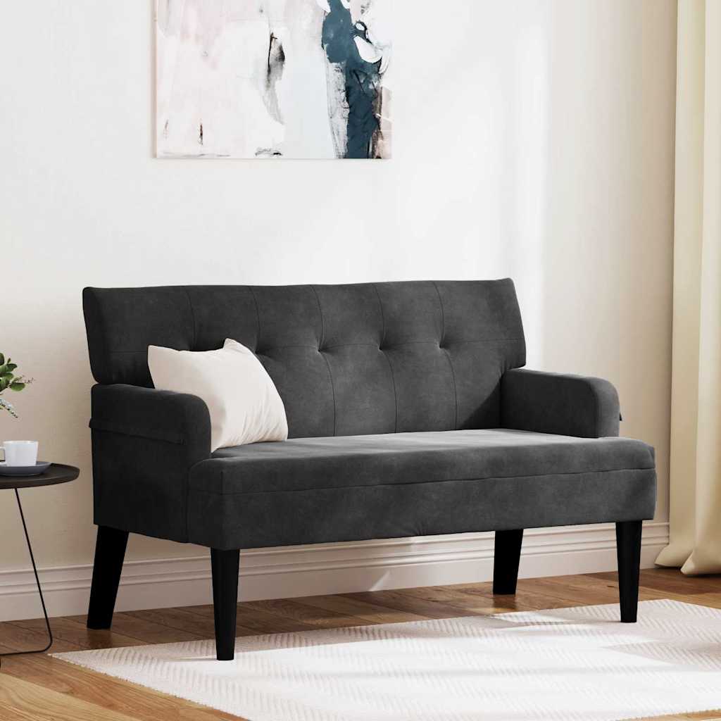 Chesterfield Bench Schwarz 112 x 65,5 x 75 cm Samt