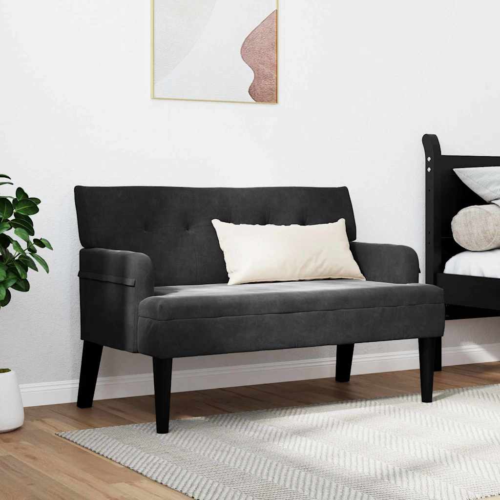 Chesterfield Bench Schwarz 112 x 65,5 x 75 cm Samt
