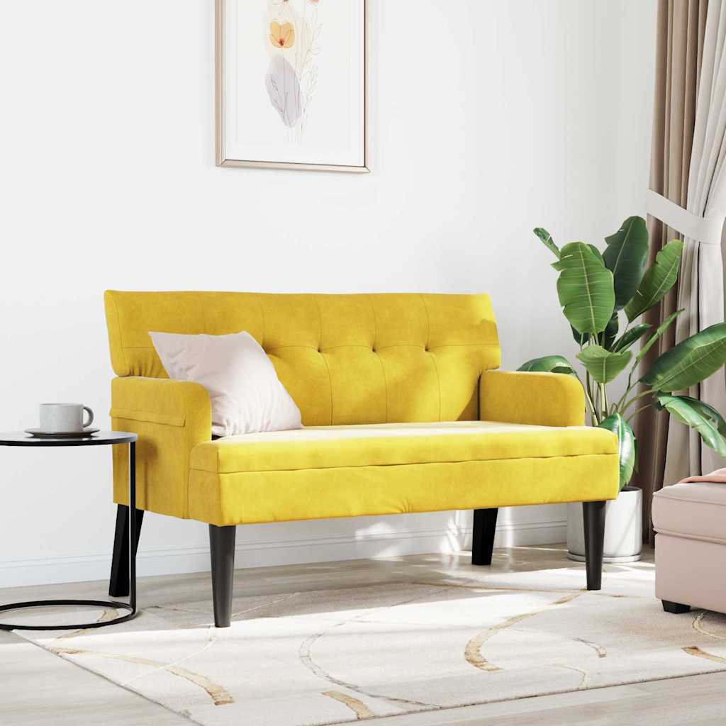 Chesterfield Bench Gelb 112 x 65,5 x 75 cm Samt