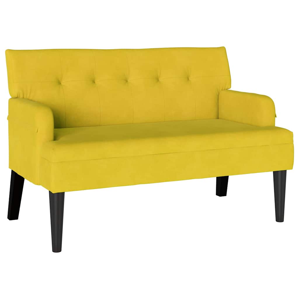 Chesterfield Bench Gelb 112 x 65,5 x 75 cm Samt
