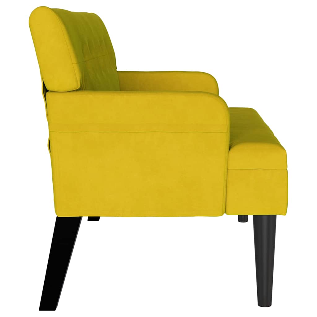 Chesterfield Bench Gelb 112 x 65,5 x 75 cm Samt