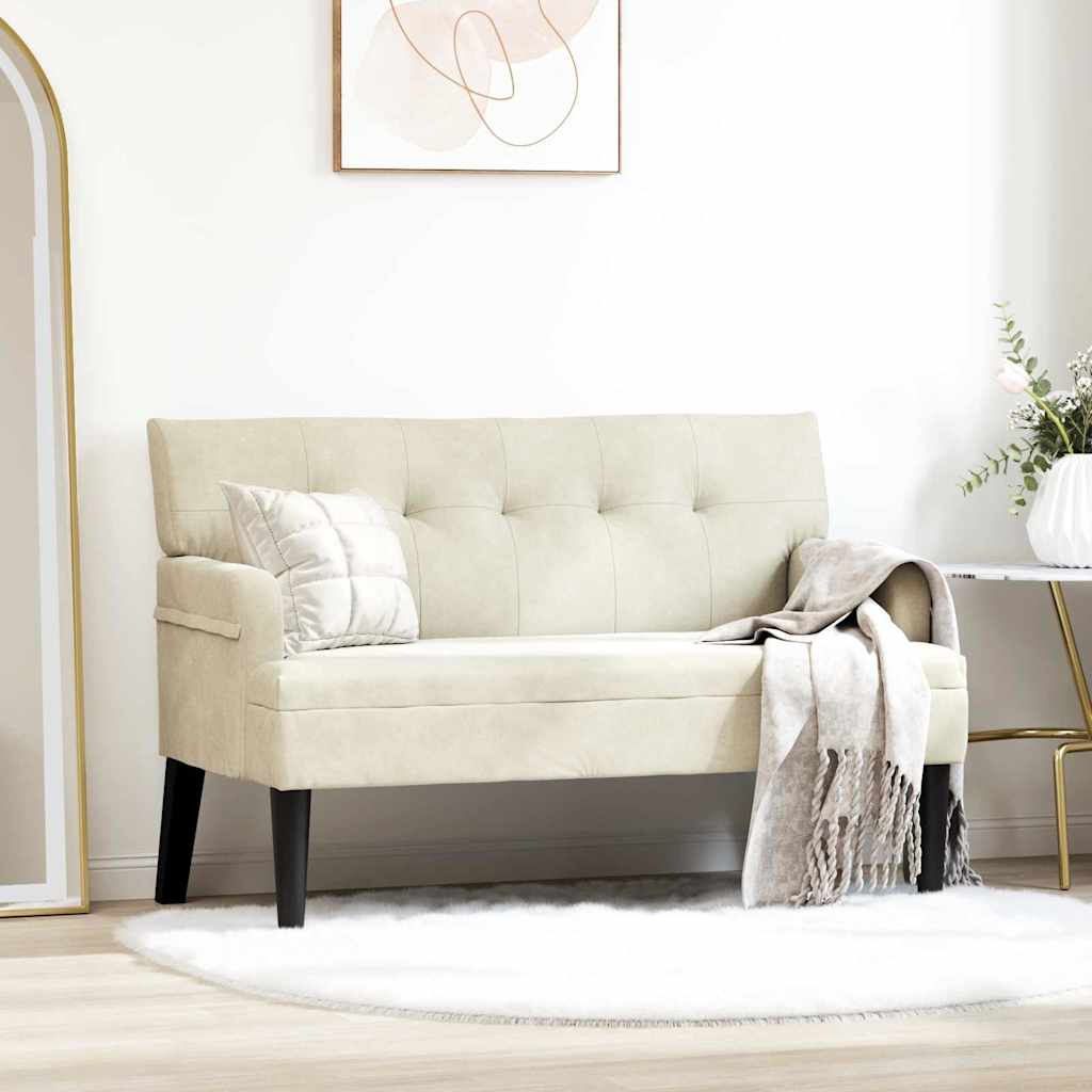 Chesterfield Bench Creme 112 x 65,5 x 75 cm Samt
