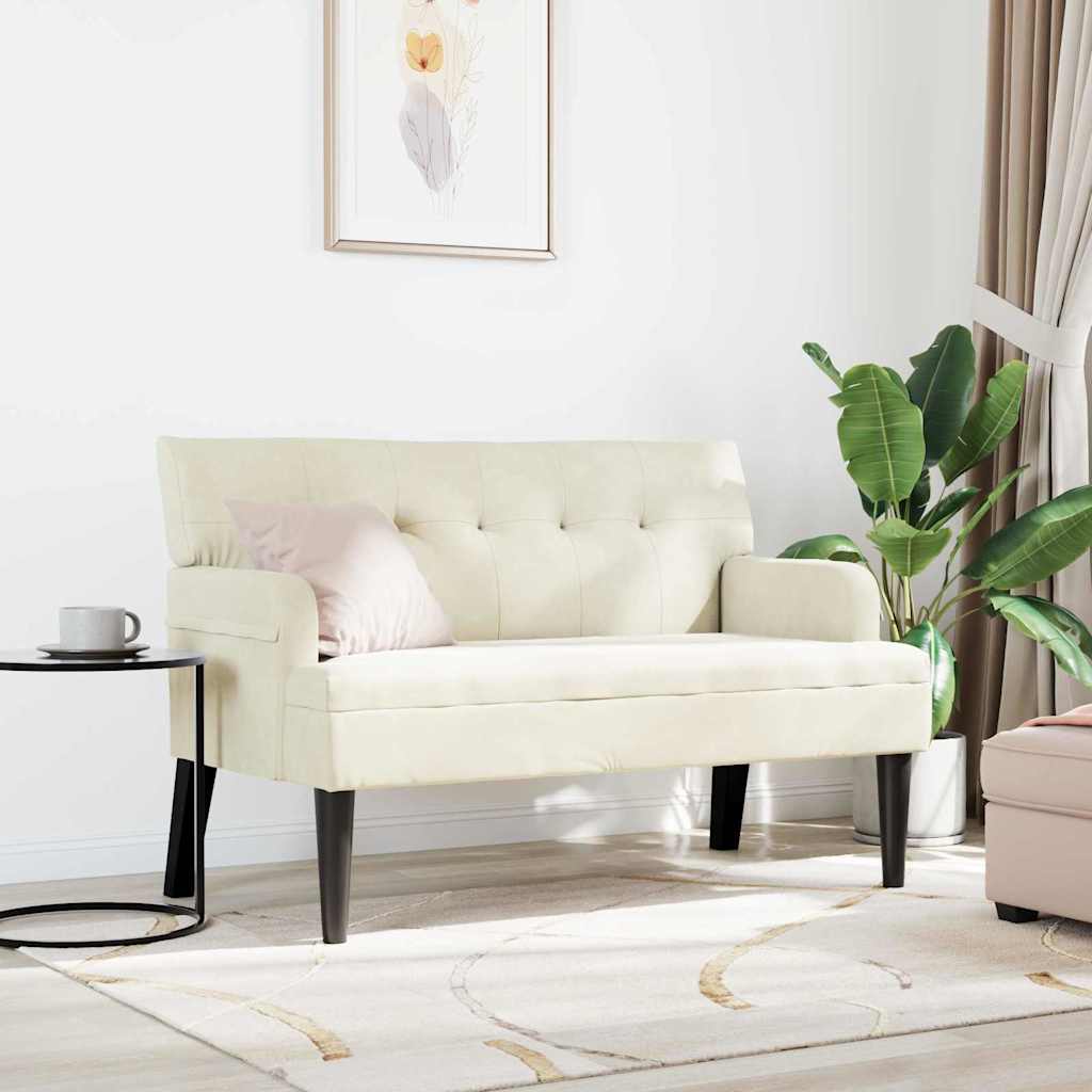 Chesterfield Bench Creme 112 x 65,5 x 75 cm Samt
