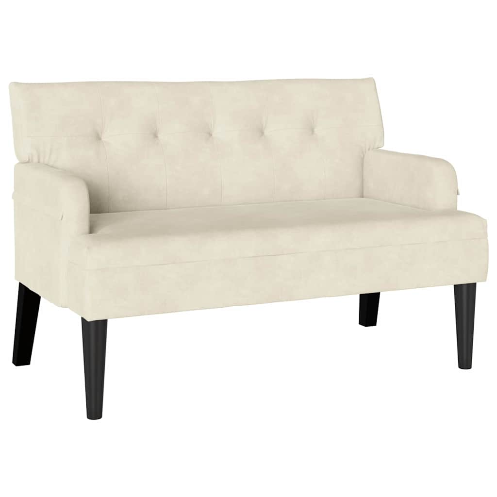 Chesterfield Bench Creme 112 x 65,5 x 75 cm Samt