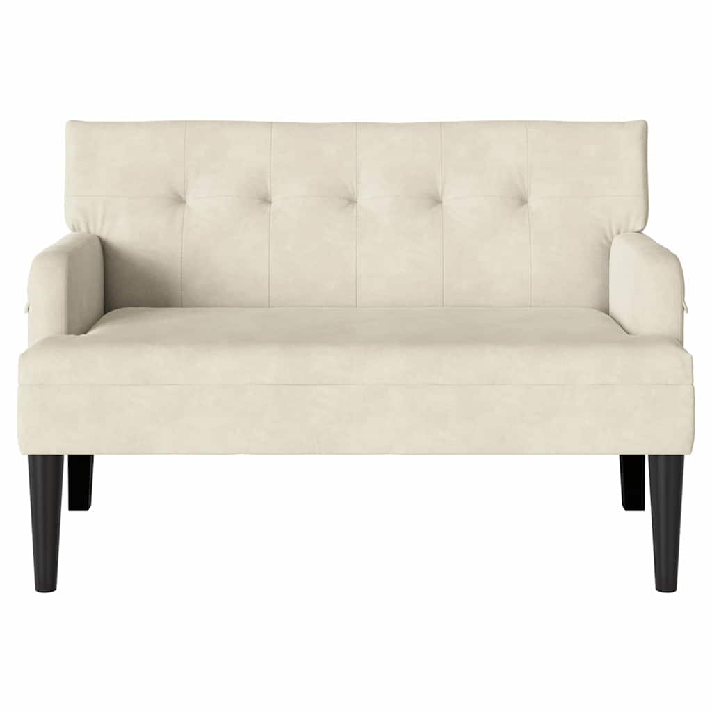 Chesterfield Bench Creme 112 x 65,5 x 75 cm Samt