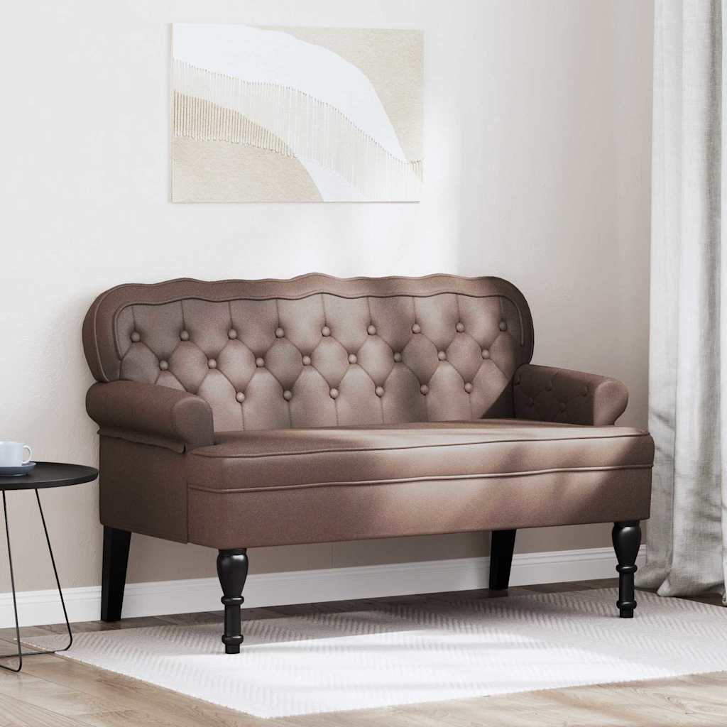 Chesterfield Bench Braun 119,5 x 64,5 x 75 cm Kunstleder