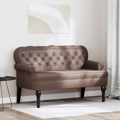 Chesterfield Bench Braun 119,5 x 64,5 x 75 cm Kunstleder