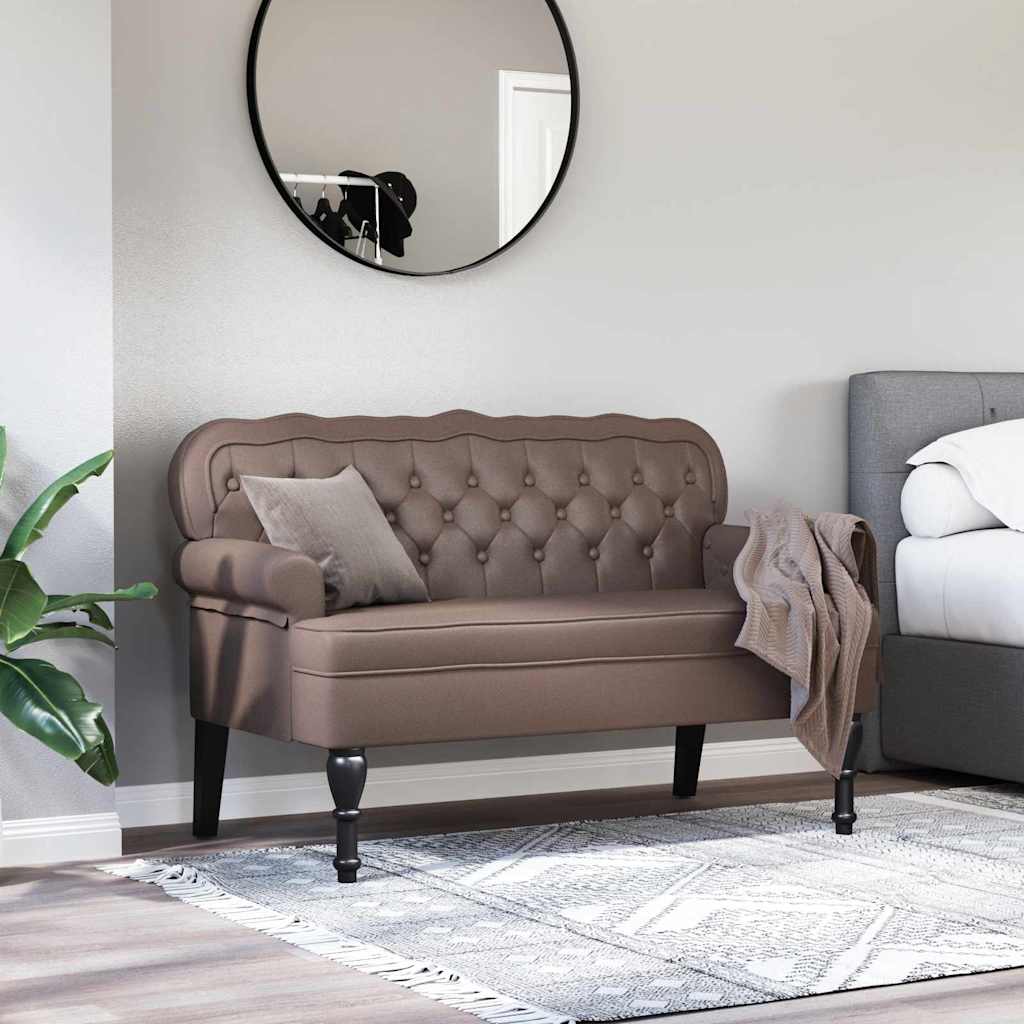 Chesterfield Bench Braun 119,5 x 64,5 x 75 cm Kunstleder