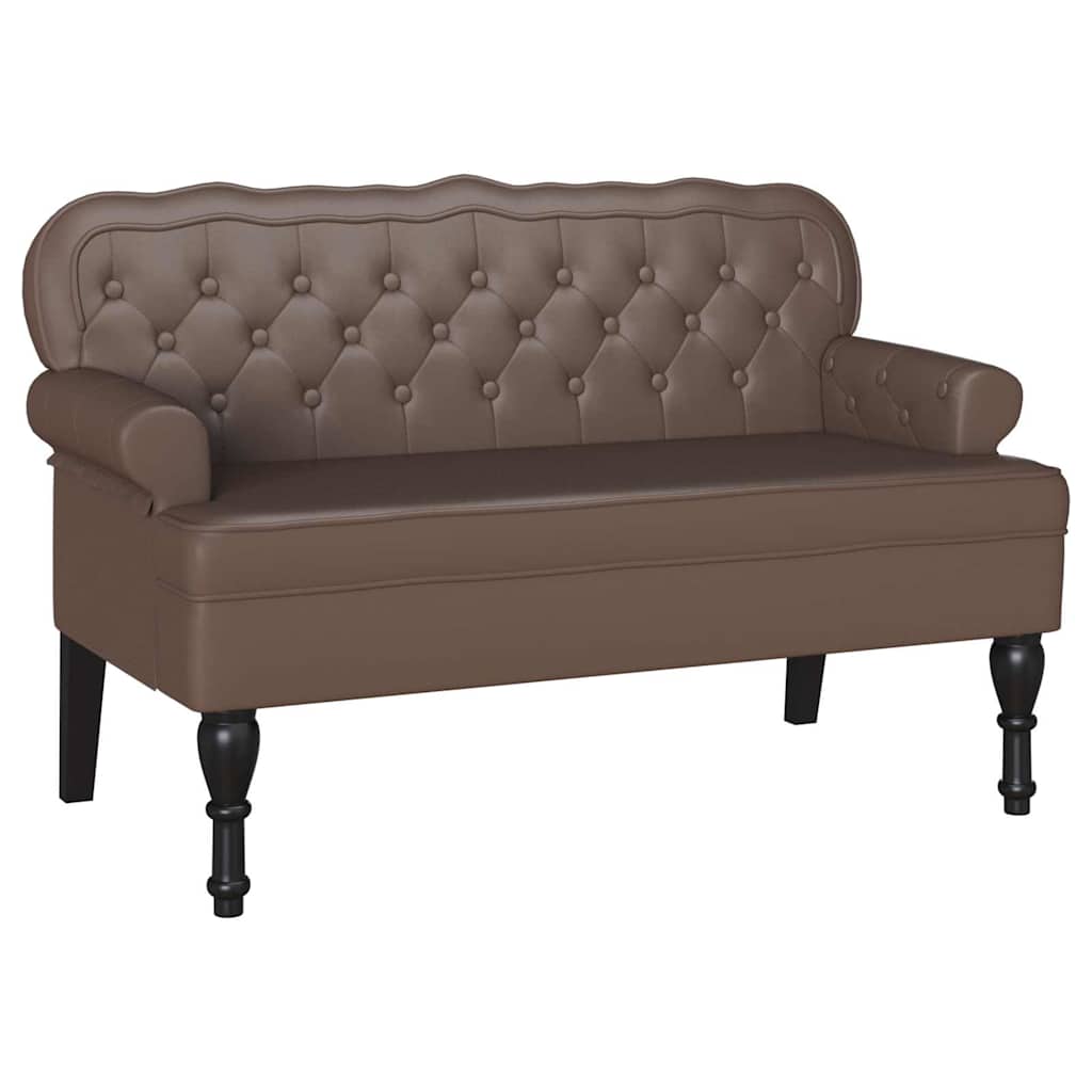 Chesterfield Bench Braun 119,5 x 64,5 x 75 cm Kunstleder