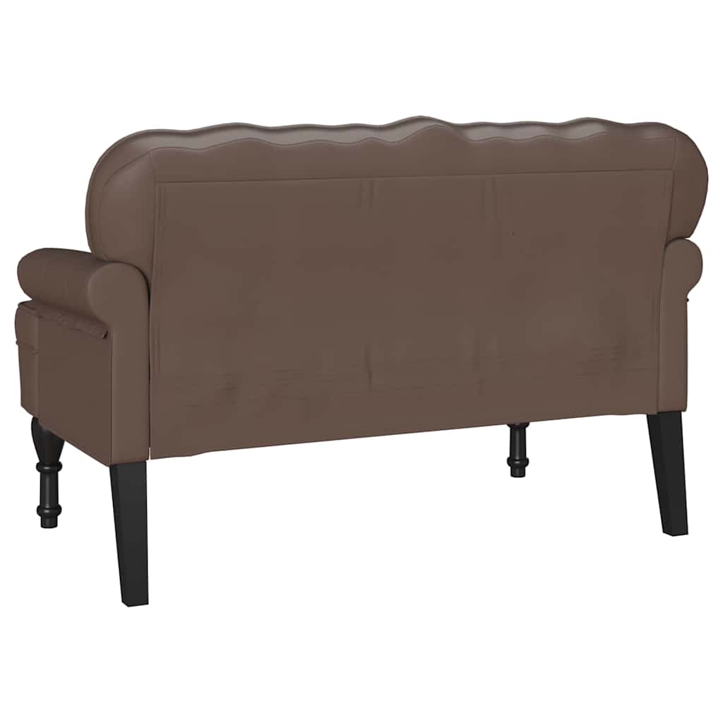 Chesterfield Bench Braun 119,5 x 64,5 x 75 cm Kunstleder