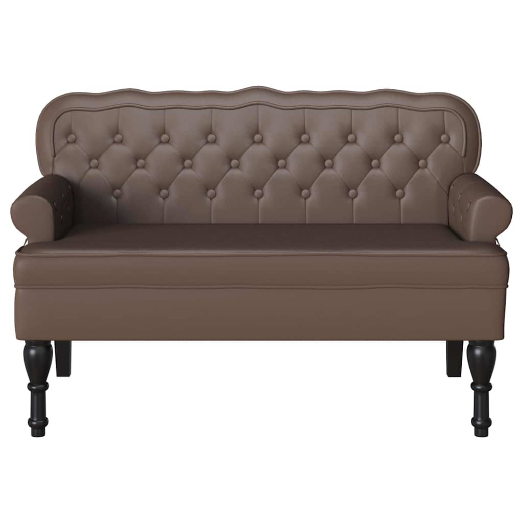 Chesterfield Bench Braun 119,5 x 64,5 x 75 cm Kunstleder