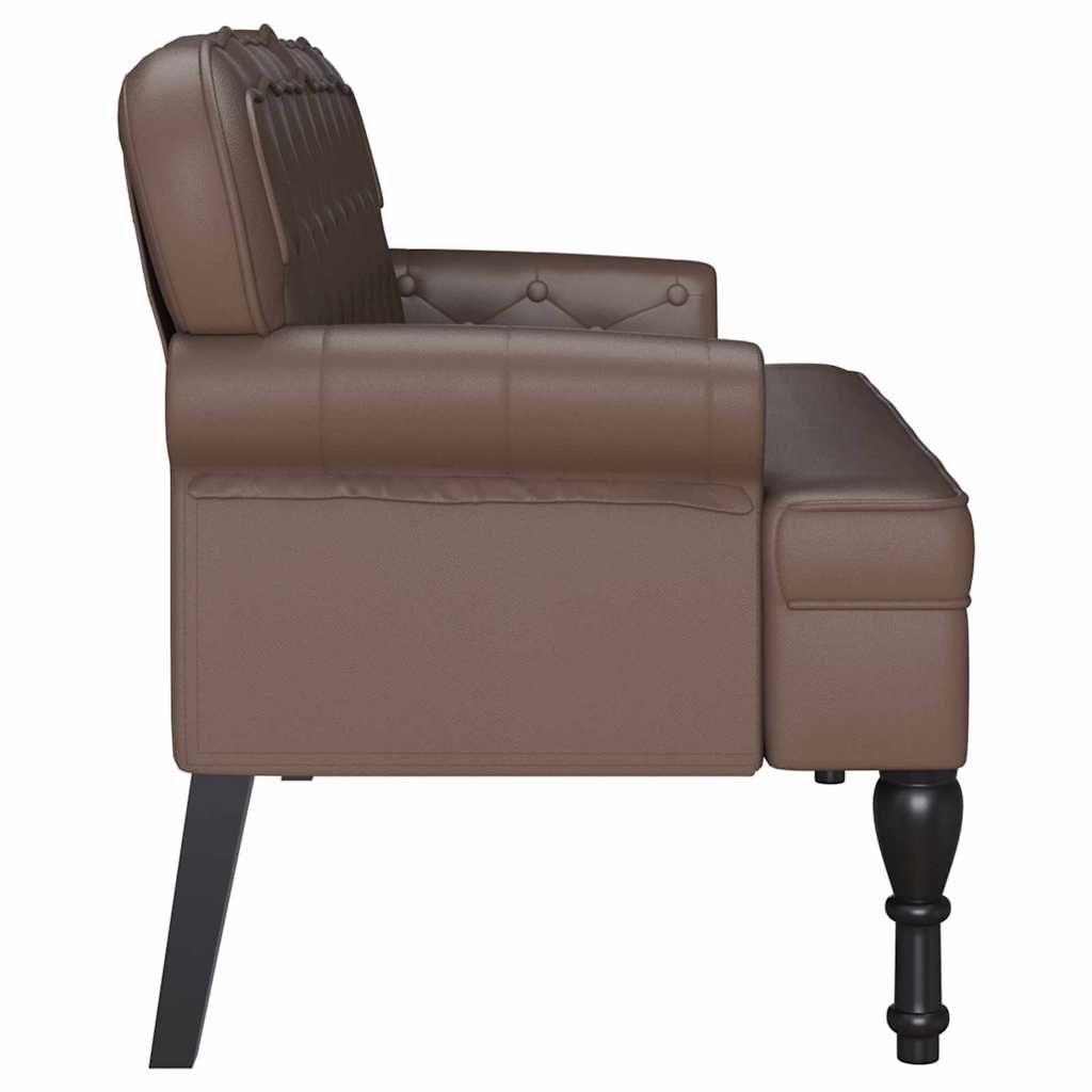 Chesterfield Bench Braun 119,5 x 64,5 x 75 cm Kunstleder