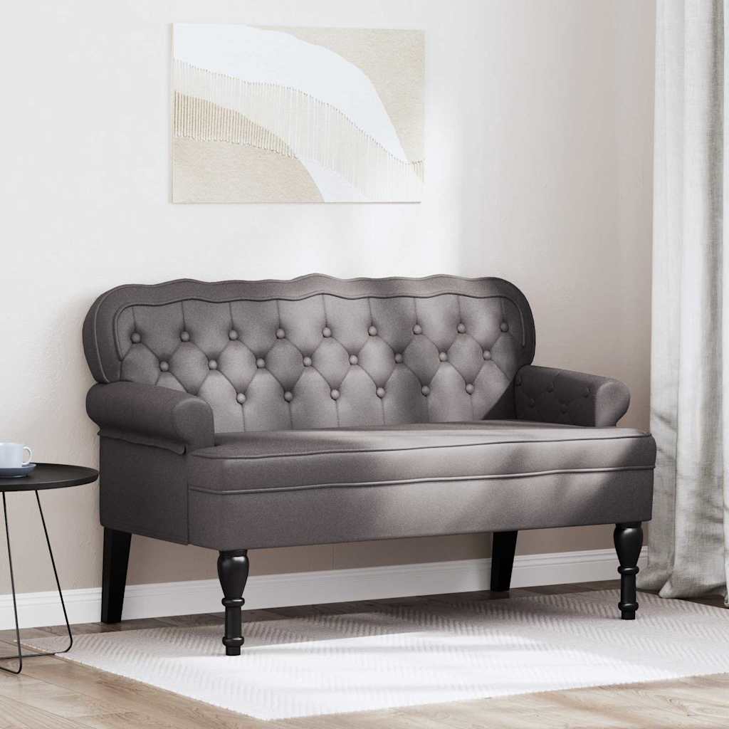 Chesterfield Bench Grau 119,5 x 64,5 x 75 cm Kunstleder