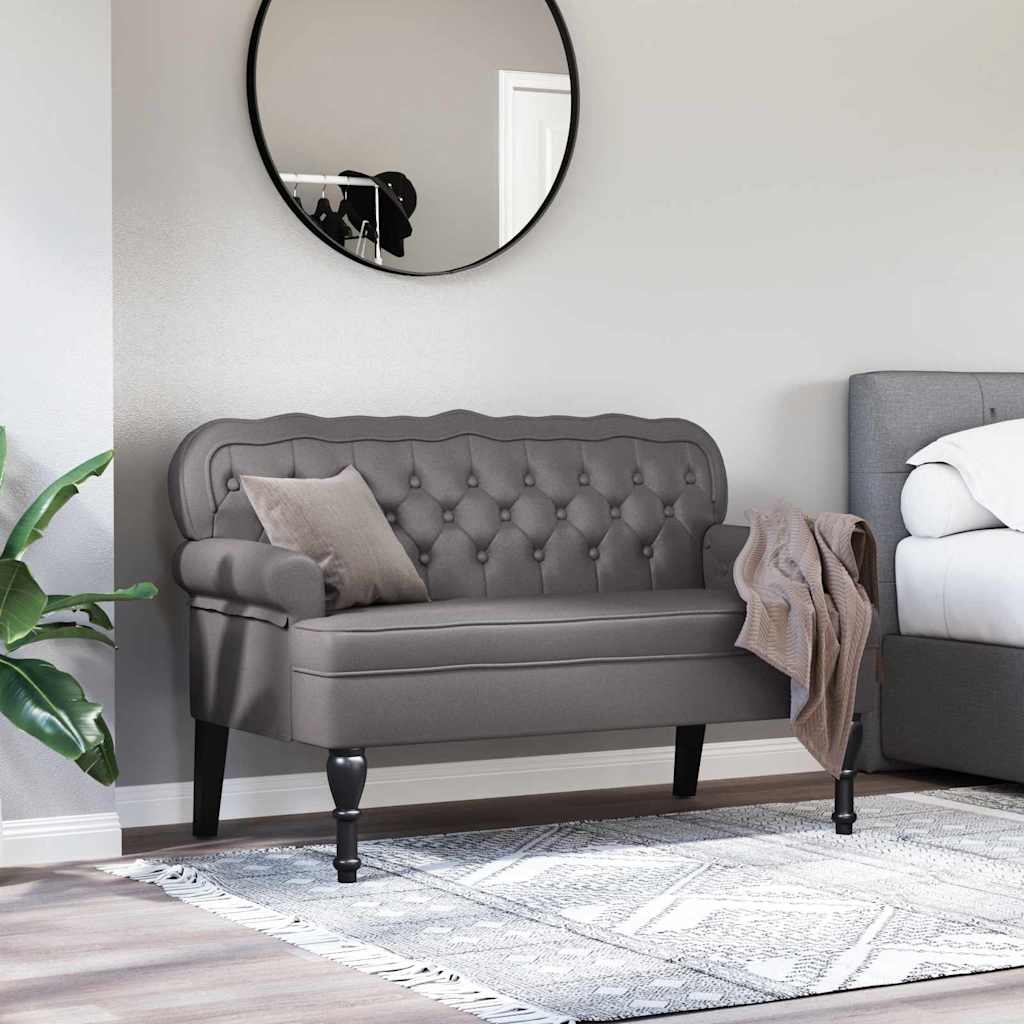 Chesterfield Bench Grau 119,5 x 64,5 x 75 cm Kunstleder
