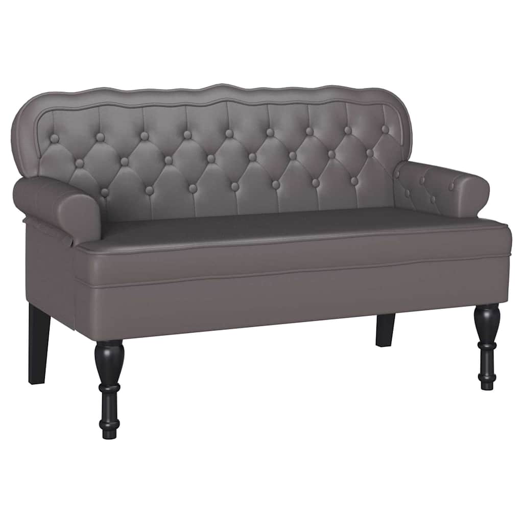 Chesterfield Bench Grau 119,5 x 64,5 x 75 cm Kunstleder