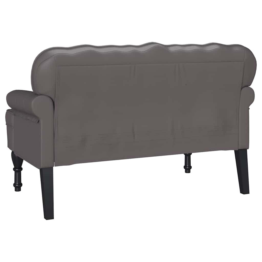 Chesterfield Bench Grau 119,5 x 64,5 x 75 cm Kunstleder