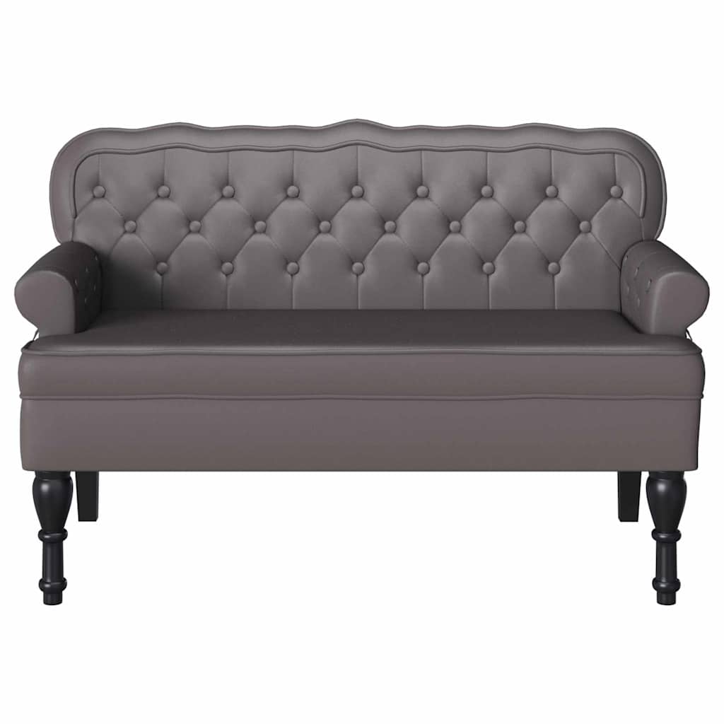 Chesterfield Bench Grau 119,5 x 64,5 x 75 cm Kunstleder