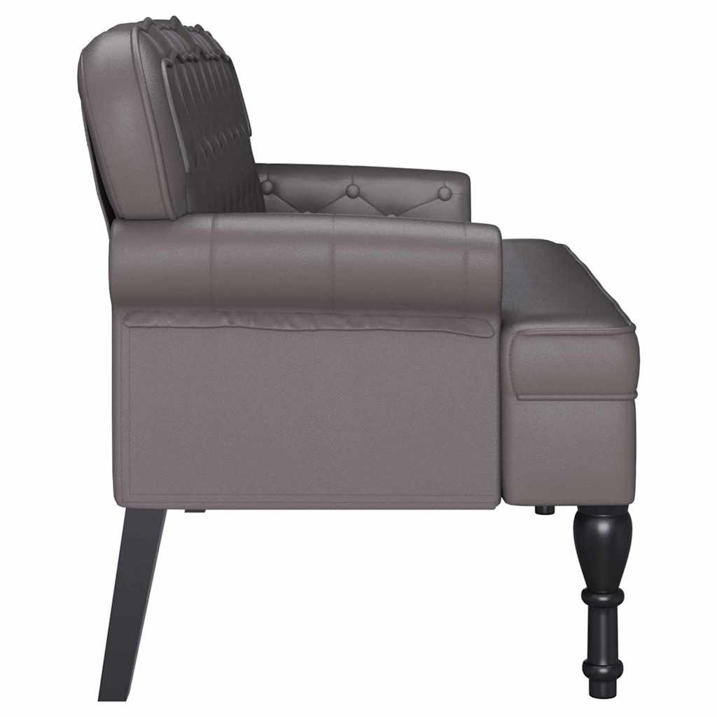 Chesterfield Bench Grau 119,5 x 64,5 x 75 cm Kunstleder
