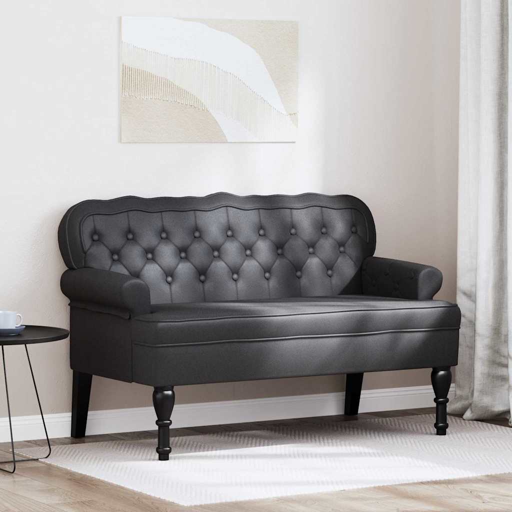 Chesterfield Bench Schwarz 119,5 x 64,5 x 75 cm Kunstleder