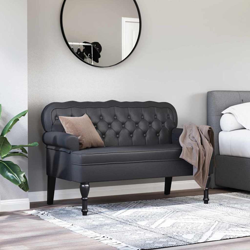Chesterfield Bench Schwarz 119,5 x 64,5 x 75 cm Kunstleder