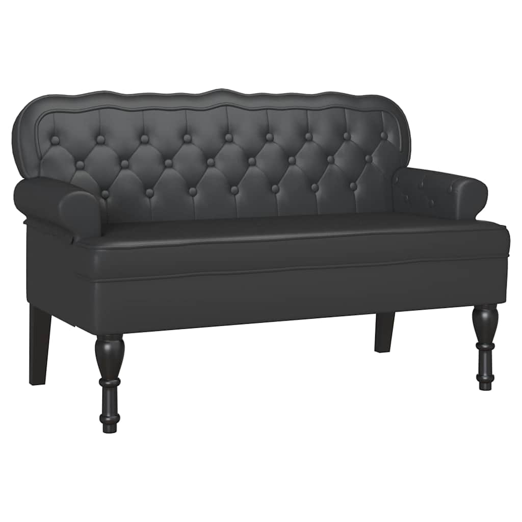 Chesterfield Bench Schwarz 119,5 x 64,5 x 75 cm Kunstleder