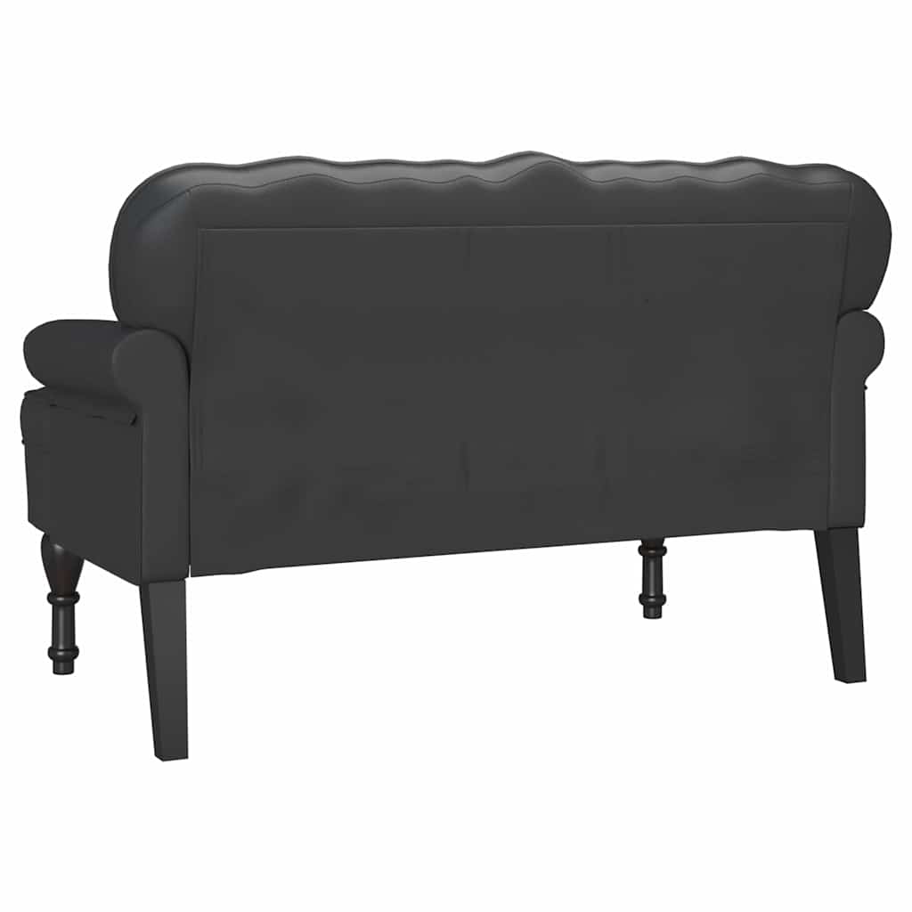 Chesterfield Bench Schwarz 119,5 x 64,5 x 75 cm Kunstleder