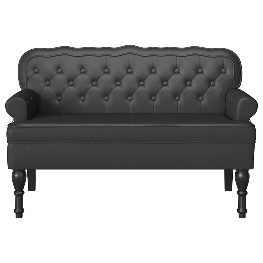 Chesterfield Bench Schwarz 119,5 x 64,5 x 75 cm Kunstleder