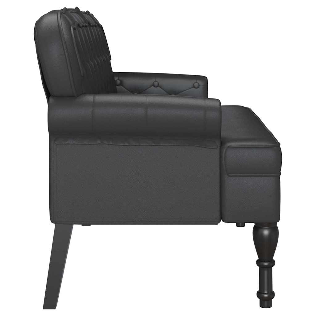 Chesterfield Bench Schwarz 119,5 x 64,5 x 75 cm Kunstleder
