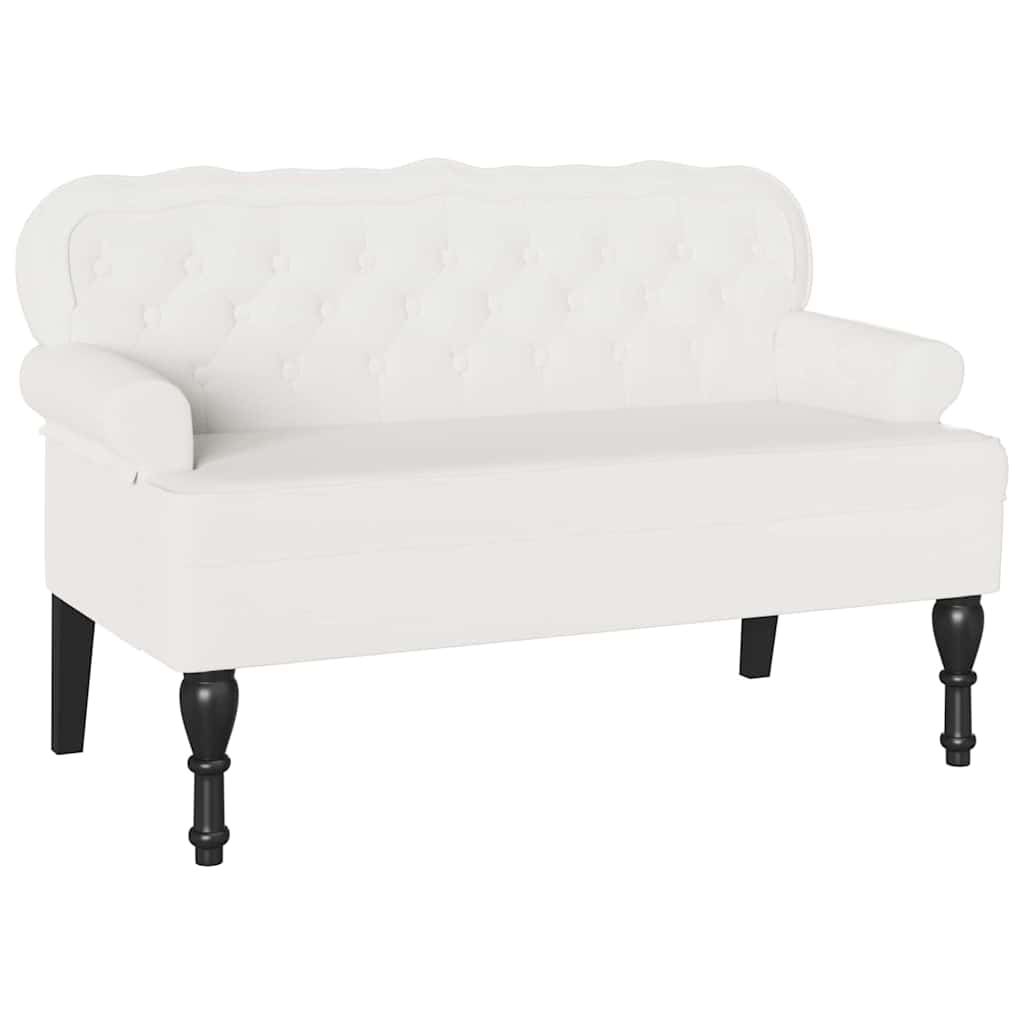 Chesterfield Bench Weiß 119,5 x 64,5 x 75 cm Kunstleder