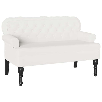 Chesterfield Bench Weiß 119,5 x 64,5 x 75 cm Kunstleder