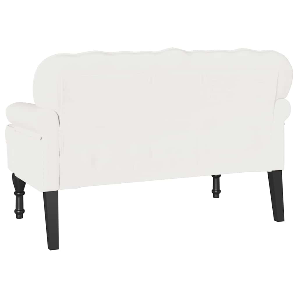 Chesterfield Bench Weiß 119,5 x 64,5 x 75 cm Kunstleder