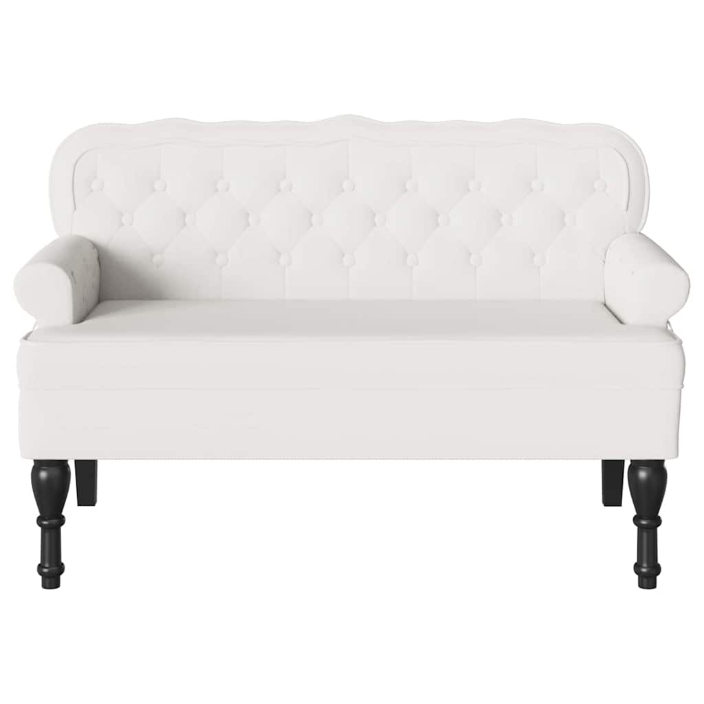 Chesterfield Bench Weiß 119,5 x 64,5 x 75 cm Kunstleder
