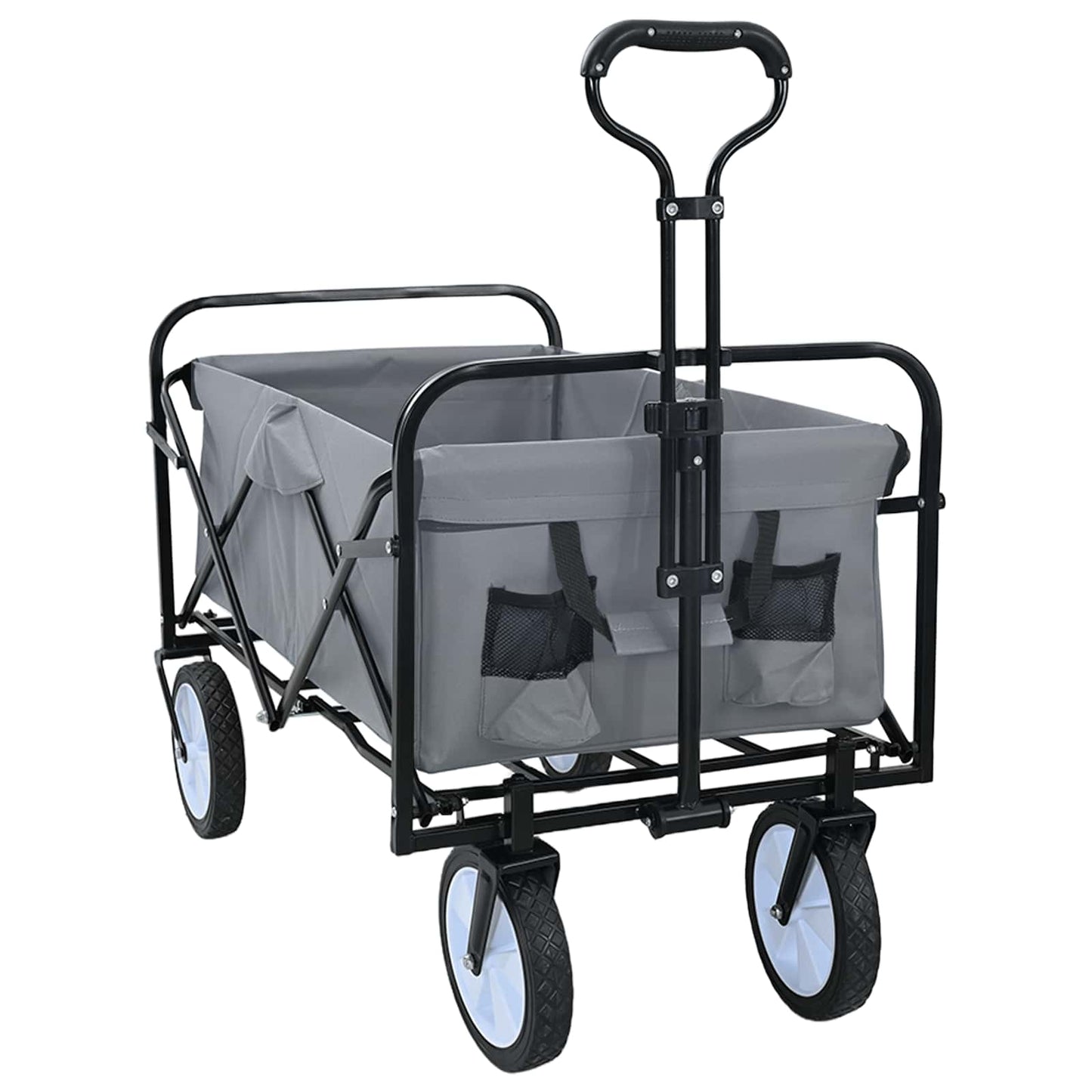 Faltbarer Einkaufstrolley mit Bremsen Grau 94 x 53 x 99 cm