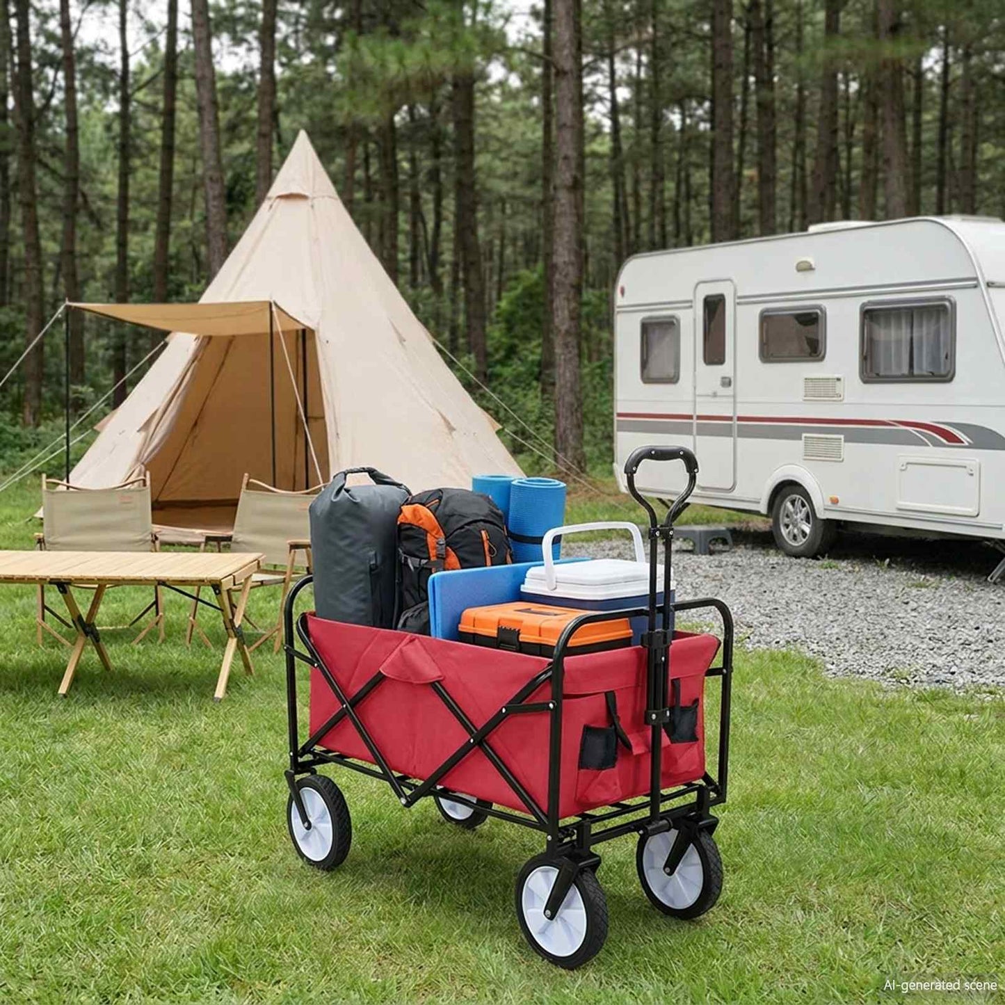 Klapp-Handwagen Rot 94 x 53 x 99 cm Oxford-Stoff