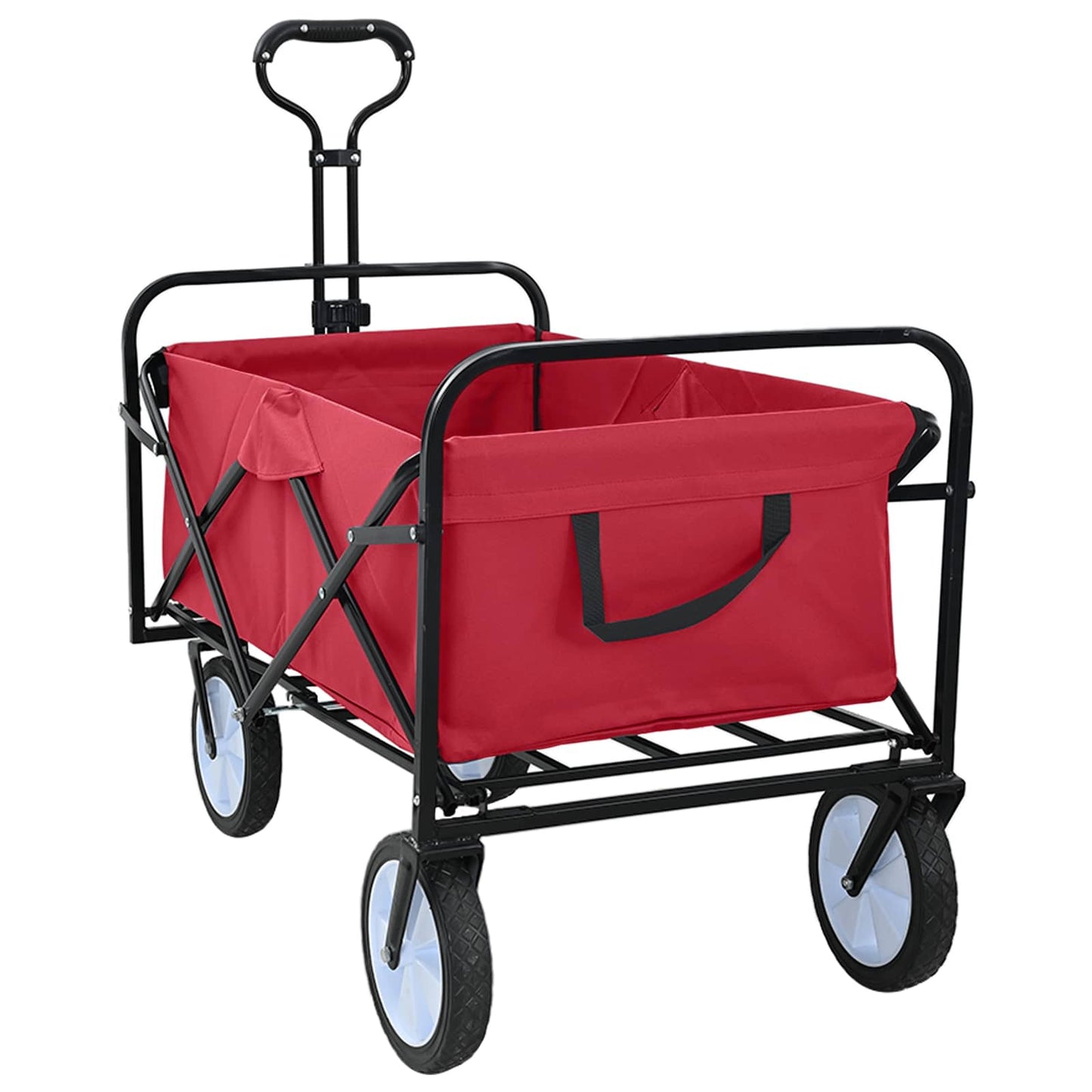 Faltbarer Einkaufstrolley mit Bremsen Rot 94 x 53 x 99 cm