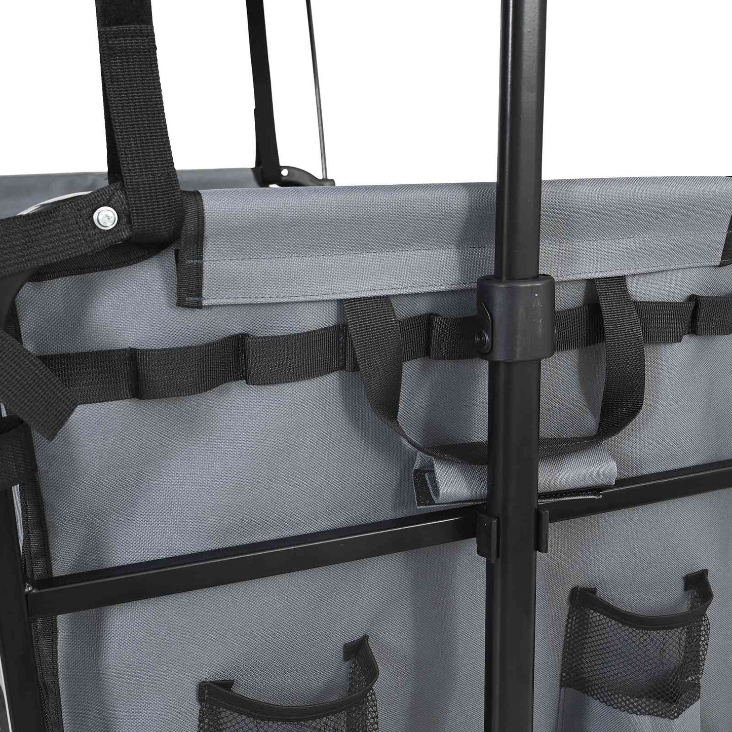 Faltbarer Einkaufswagen mit Bremsen Grau 105 x 56,5 x 116 cm