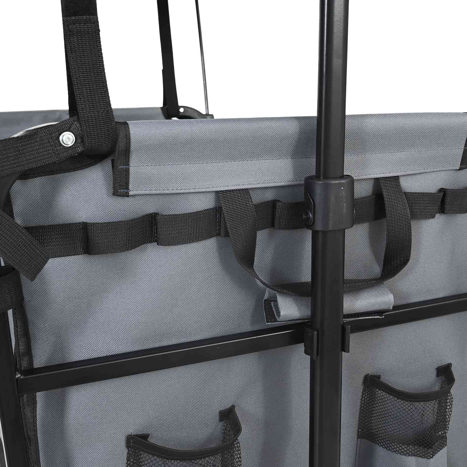 Faltbarer Einkaufswagen mit Bremsen Grau 105 x 56,5 x 116 cm
