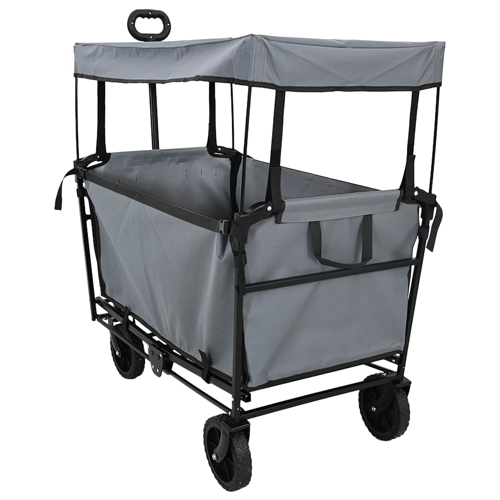 Klapp-Handwagen Grau 105 x 56,5 x 116 cm Oxford-Stoff