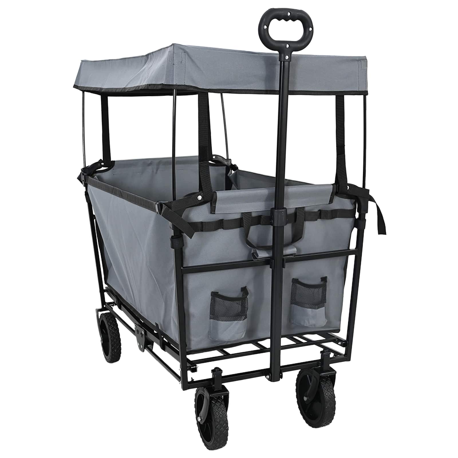 Klapp-Handwagen Grau 105 x 56,5 x 116 cm Oxford-Stoff