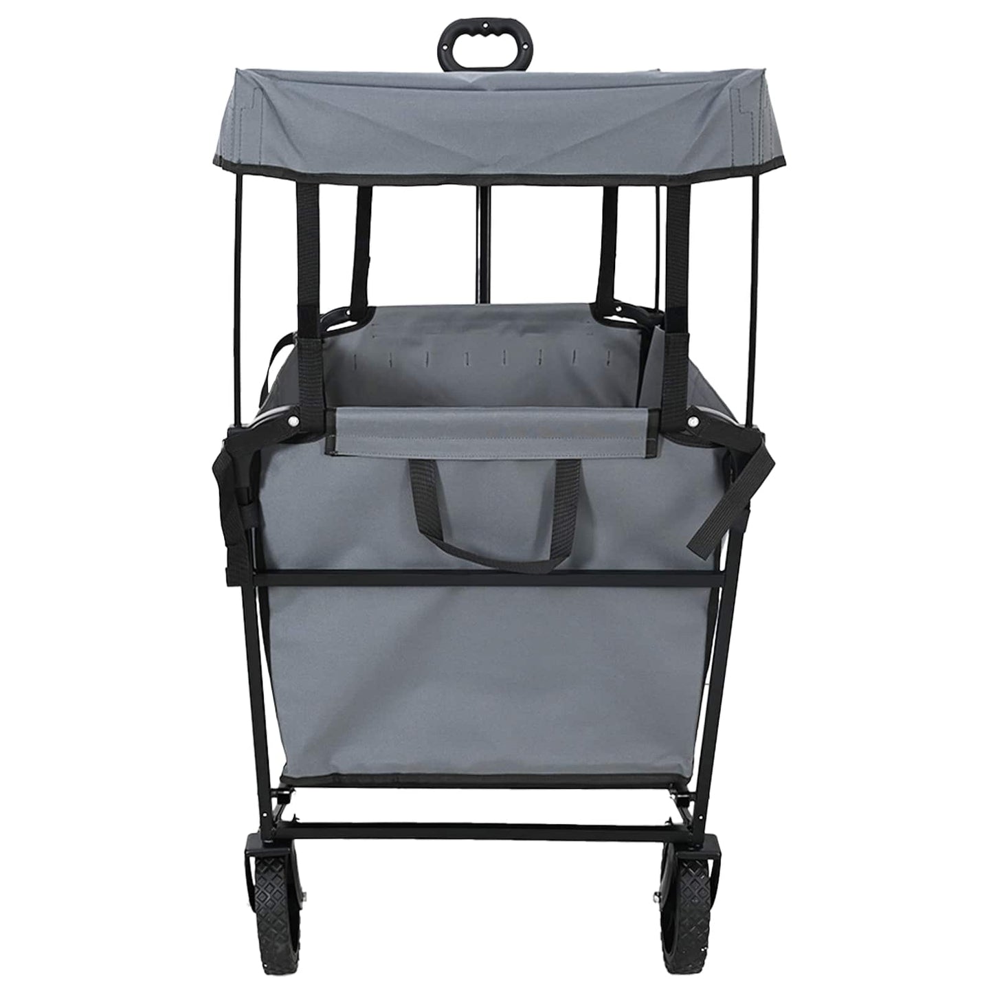 Faltbarer Einkaufswagen mit Bremsen Grau 105 x 56,5 x 116 cm