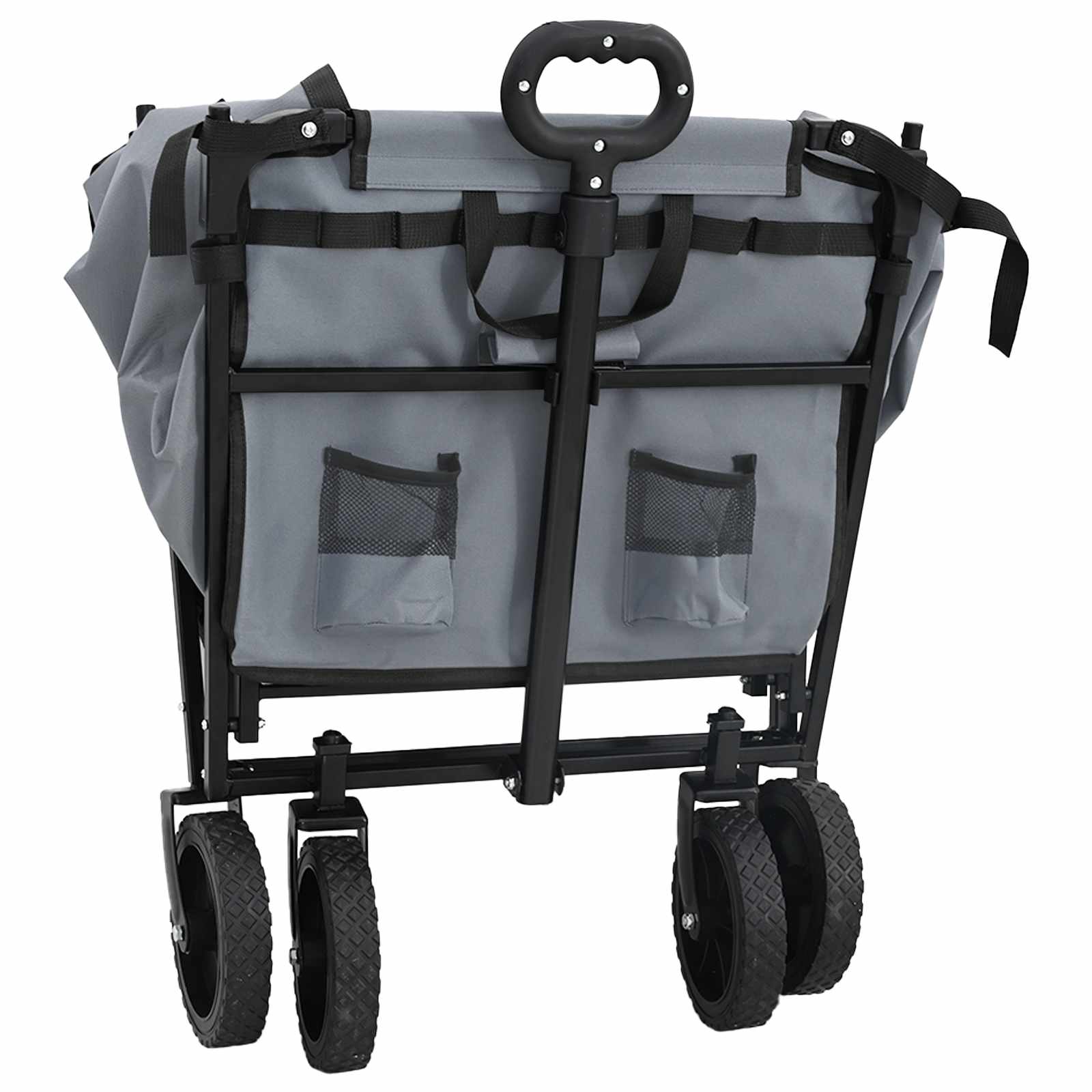 Faltbarer Einkaufswagen mit Bremsen Grau 105 x 56,5 x 116 cm