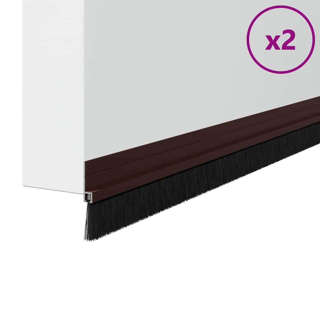 Self-adhesive Door Brush Seals 2 Stk. 100 cm Aluminiumlegierung