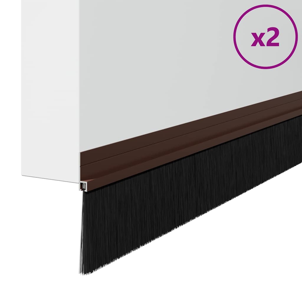 Self-adhesive Door Brush Seals 2 Stk. 100 cm Aluminiumlegierung
