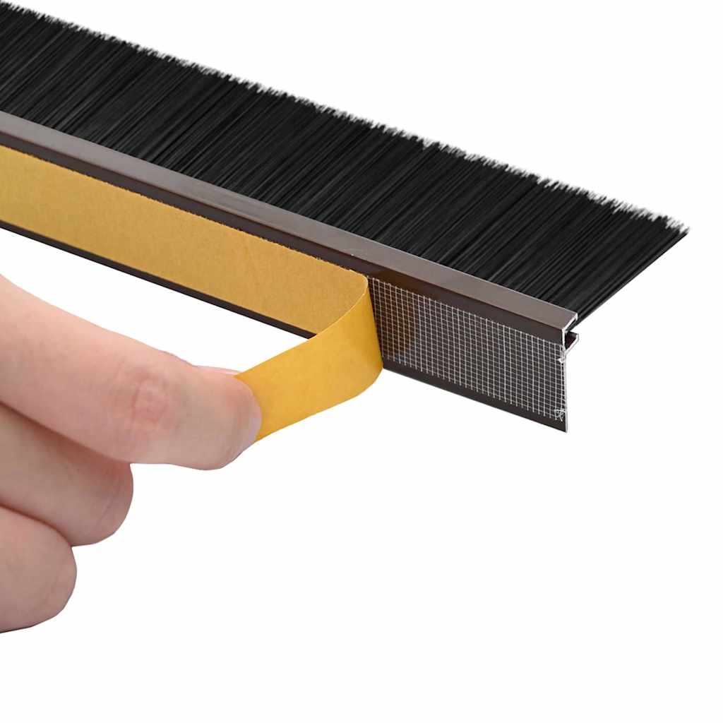 Selbstklebende Türbürstendichtungen 6 Stk. Braun 100 cm