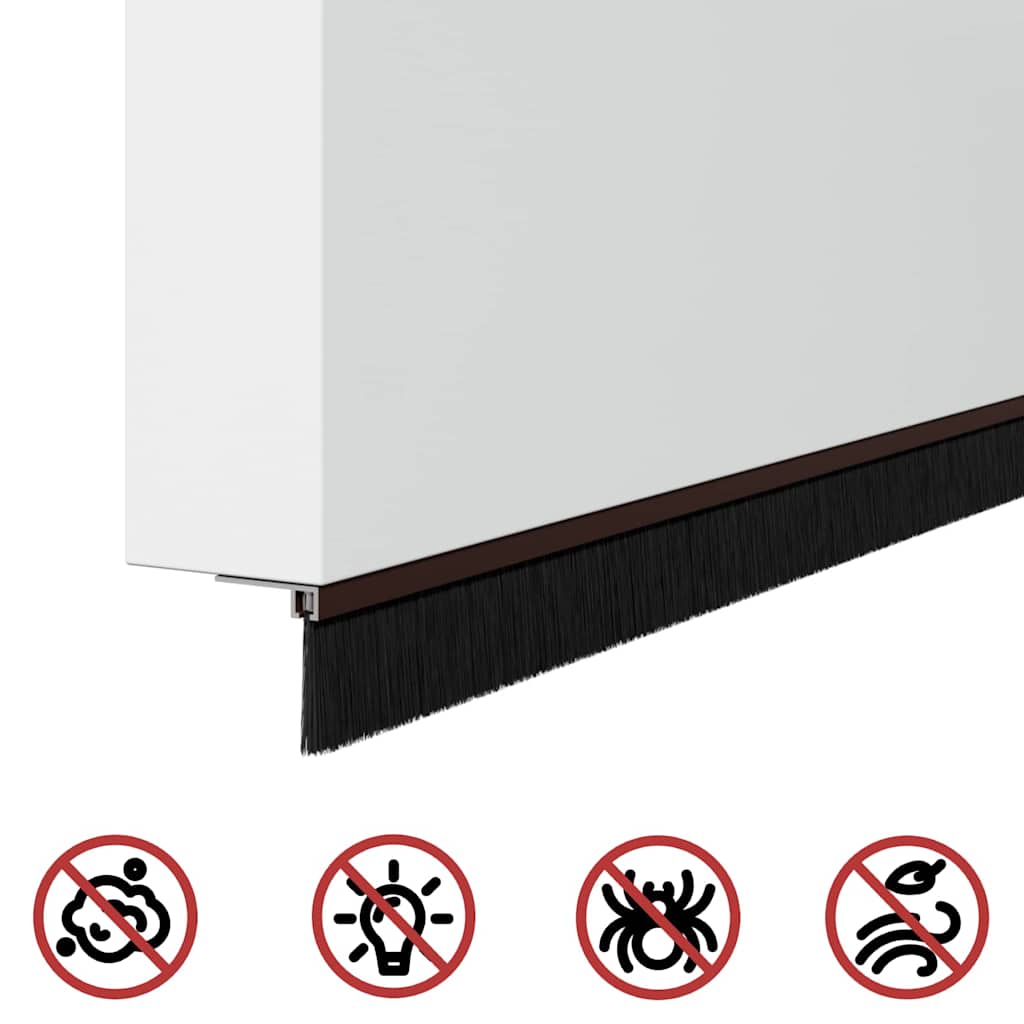 Selbstklebende Türbürstendichtungen 6 Stk. Braun 100 cm