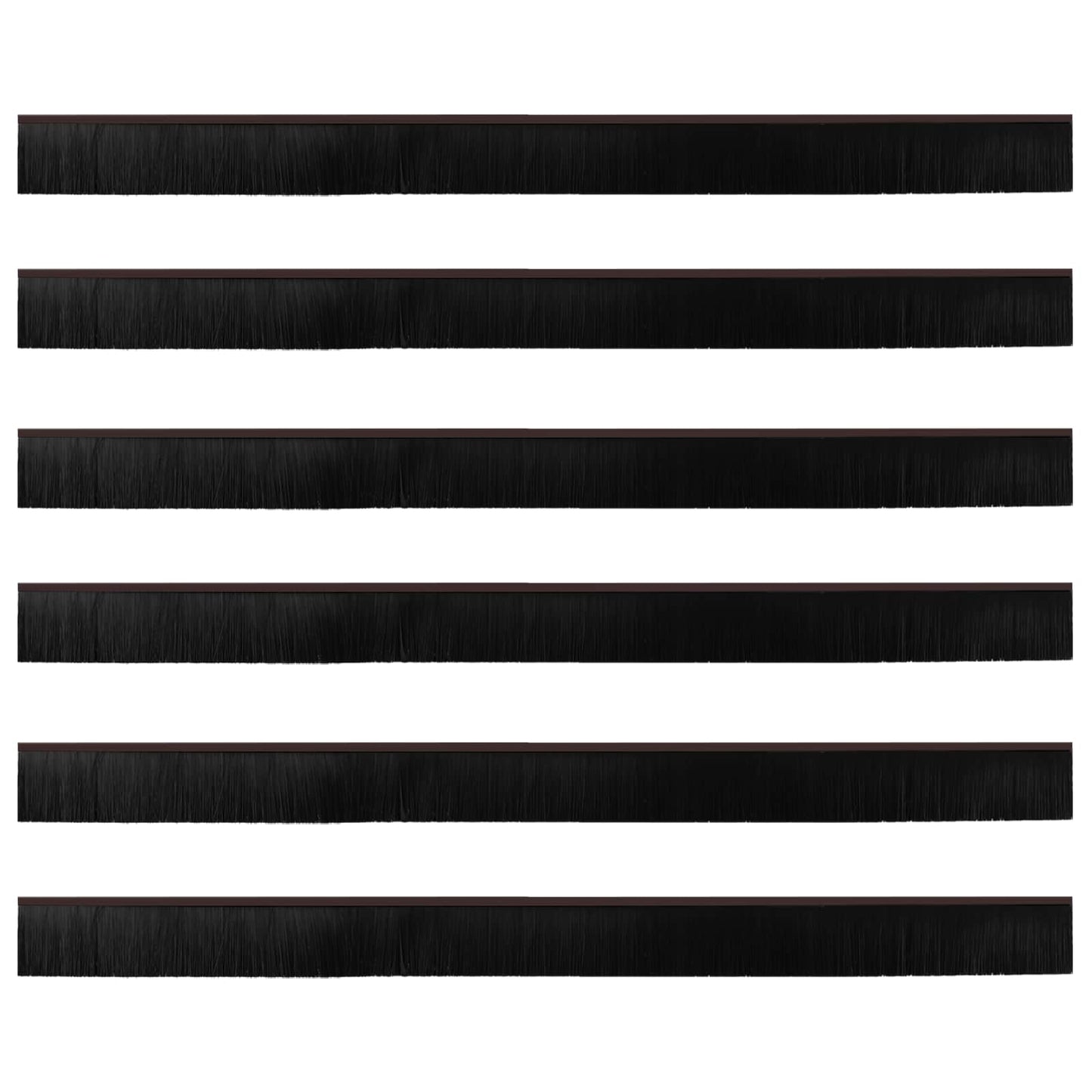 Selbstklebende Türbürstendichtungen 6 Stk. Braun 100 cm